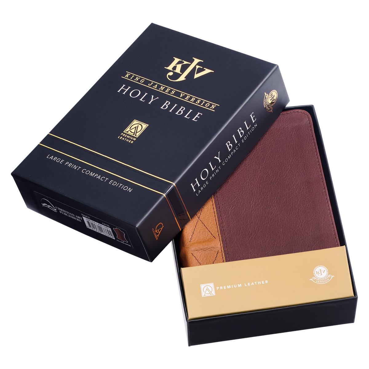 KJV Compact Large Print Red Letter Bible, Premium Full Grain Leather, Brown/Tan - Picture 10 of 10