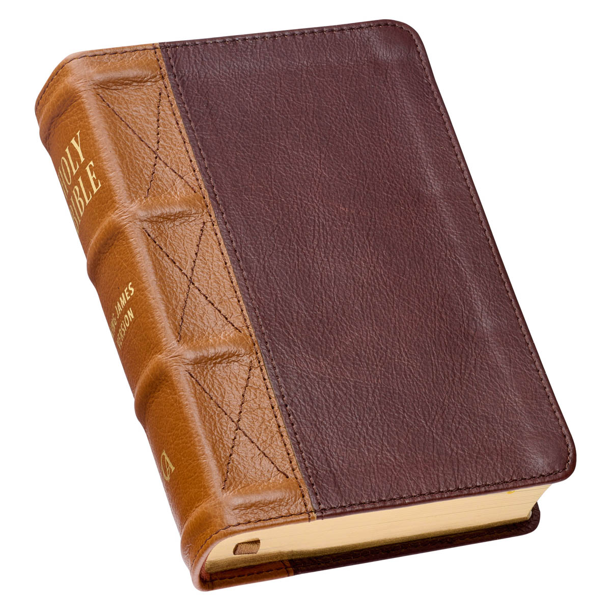KJV Compact Large Print Red Letter Bible, Premium Full Grain Leather, Brown/Tan - Picture 3 of 10