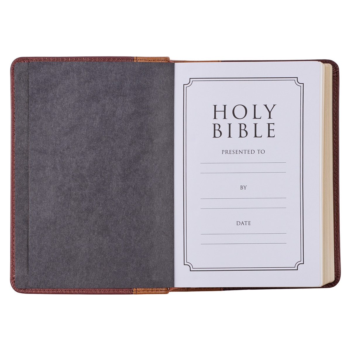 KJV Compact Large Print Red Letter Bible, Premium Full Grain Leather, Brown/Tan - Picture 4 of 10