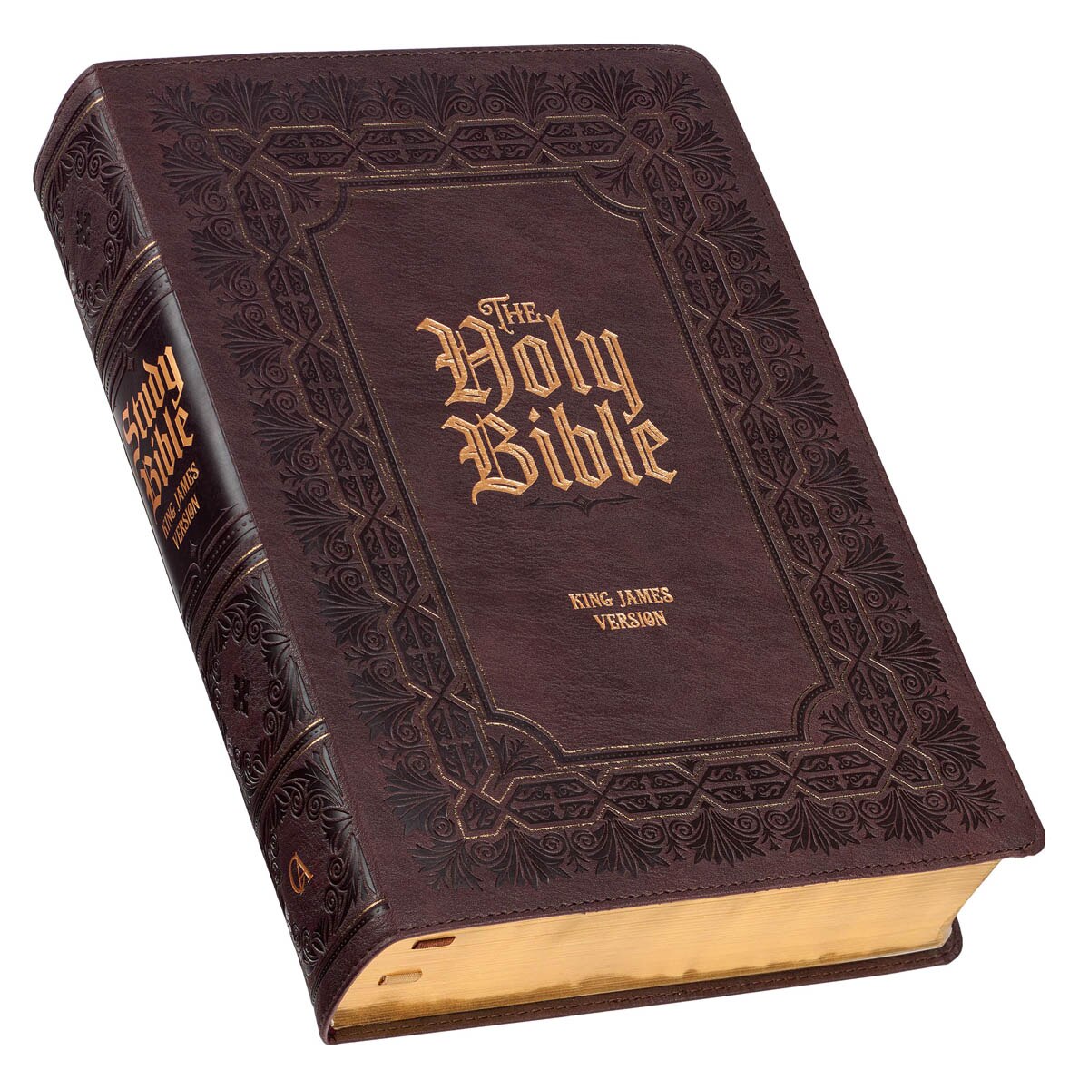 Burgundy Faux Leather Large Print King James Study Bible with