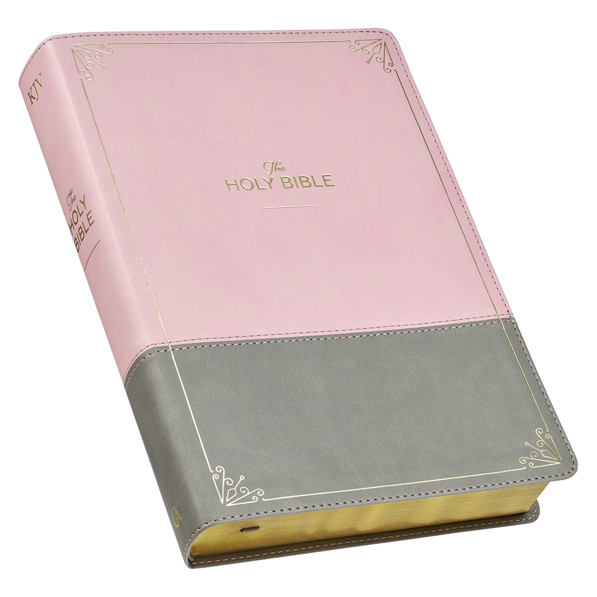 Pink and Gray Faux Leather Super Giant Print Full-size King James