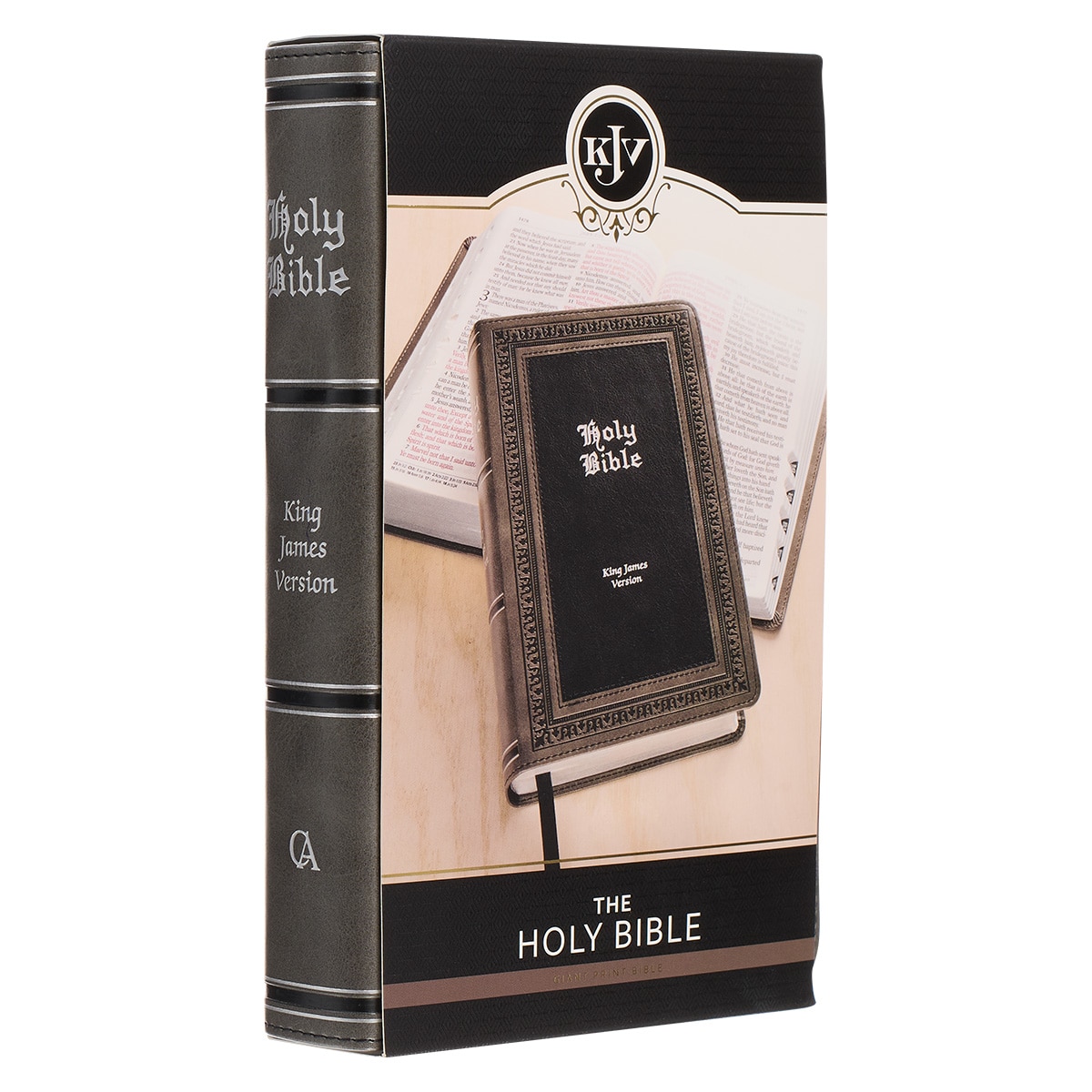 KJV Giant Print Bible TwoTone Gray and Black Faux Leather by Christian Art Gifts Inc. (2021