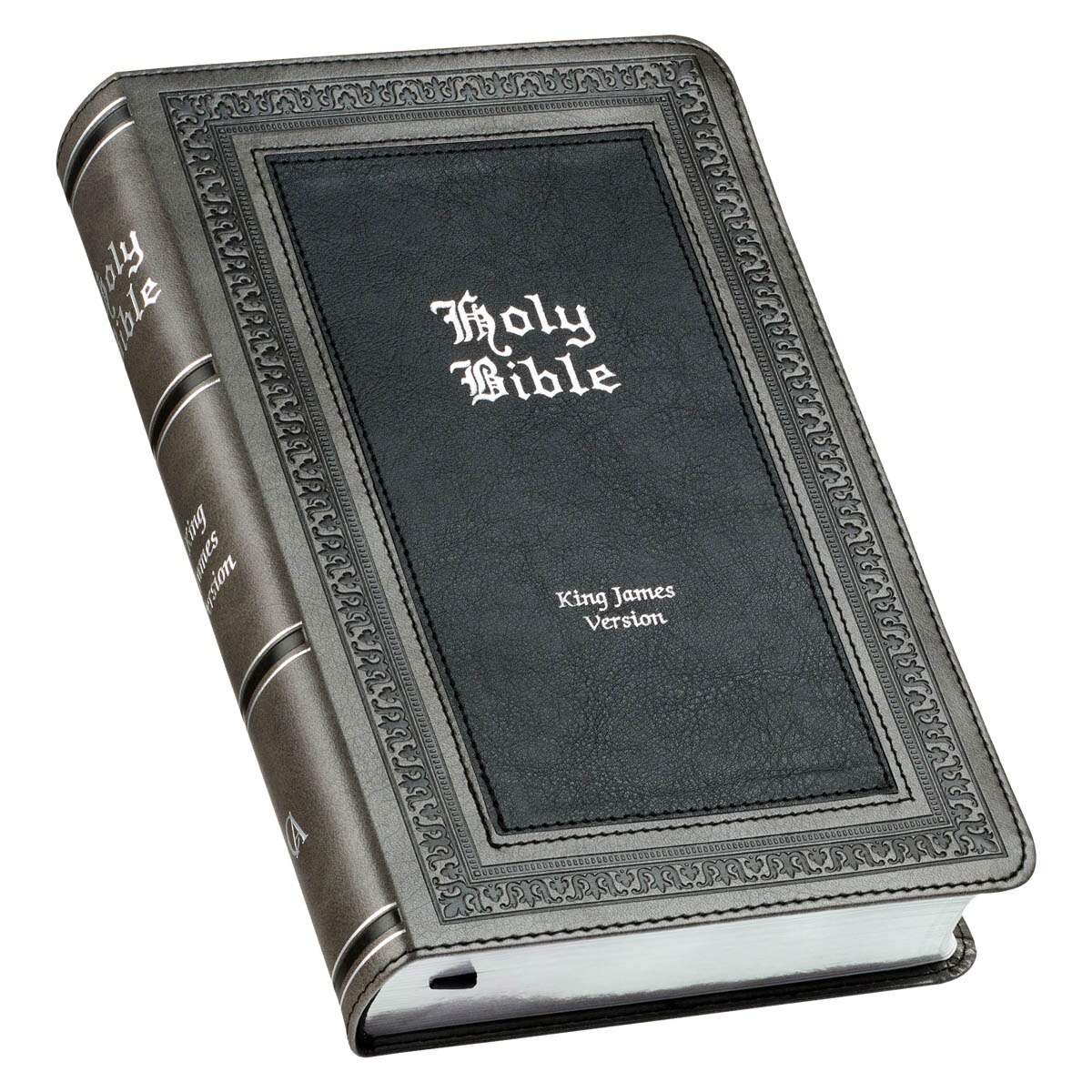 KJV Giant Print Bible TwoTone Gray and Black Faux Leather by Christian Art Gifts Inc. (2021