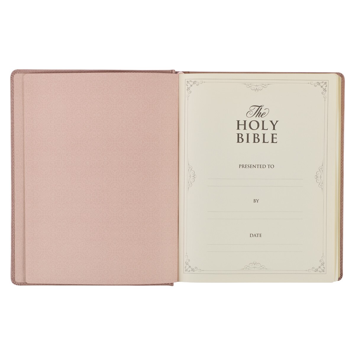 Rose Gold Faux Leather Hardcover Large Print KJV Note-taking