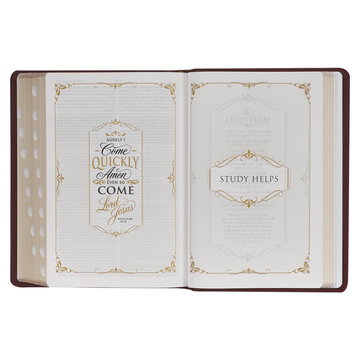 Saddle Tan Full Grain Leather King James Version Study Bible with