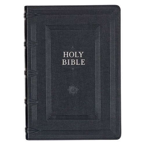 Black Faux Leather King James Study Bible with Thumb Index