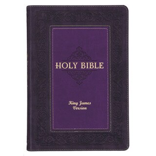 Two-tone Purple Faux Leather Large Print King James Version Study Bible with Thumb Index