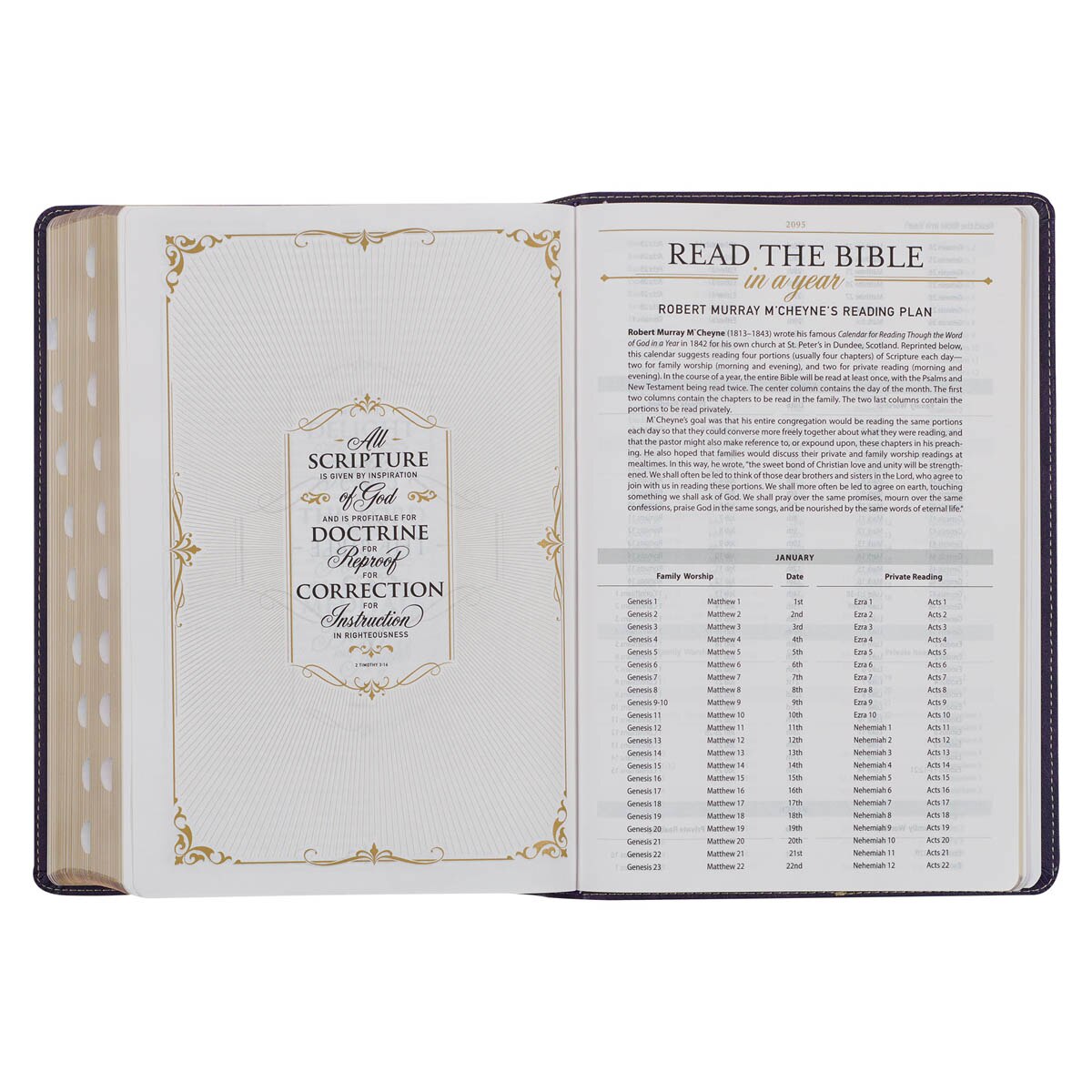 Two-tone Purple Faux Leather Large Print King James Version Study