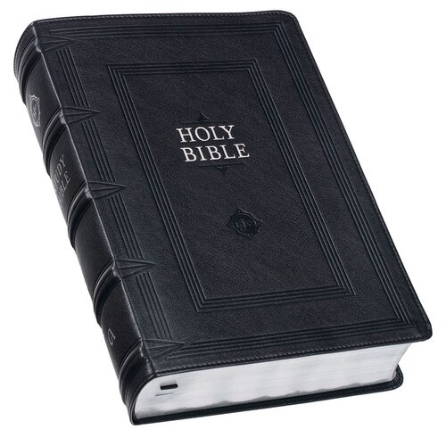 Black Faux Leather King James Study Bible with Thumb Index