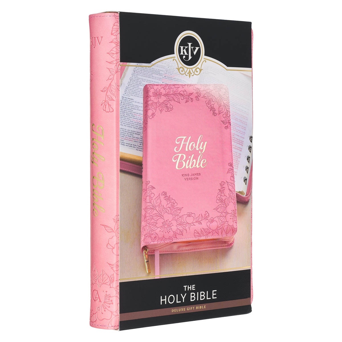 Blossom Pink Faux Leather King James Version Deluxe Gift Bible