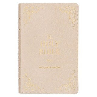 Pearlized Ivory Faux Leather King James Version Deluxe Gift Bible with Thumb Index