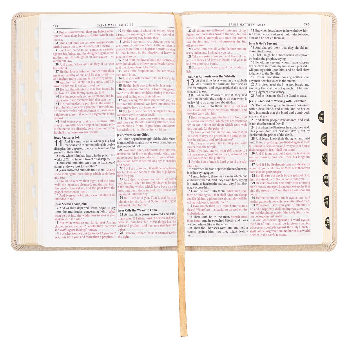 Pearlized Ivory Faux Leather King James Version Deluxe Gift Bible