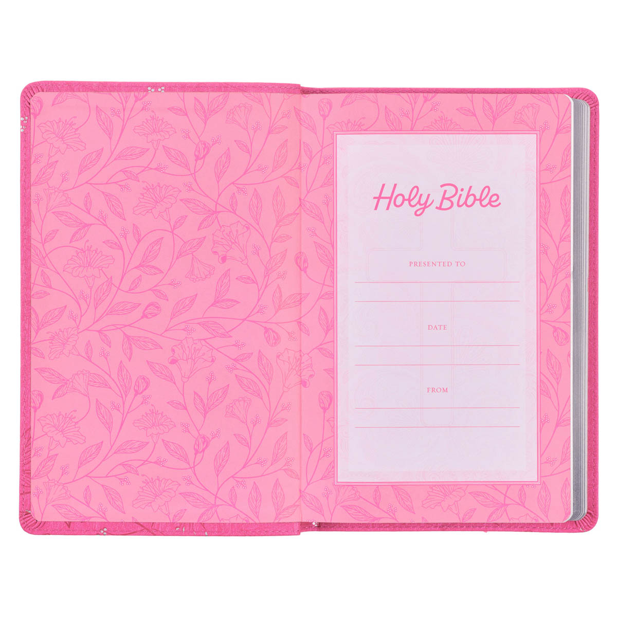 Pearlized Cherry Pink Faux Leather King James Version Gift Edition