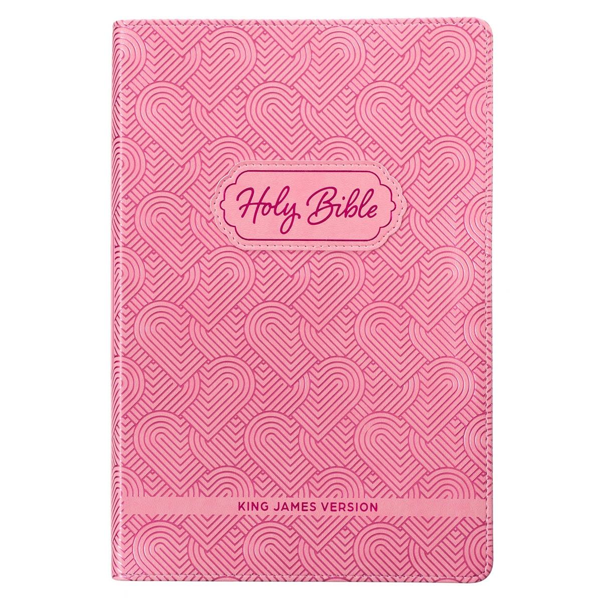 Blossom Pink Heart Faux Leather Kid's King James Version Bible