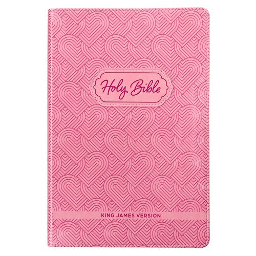 Blossom Pink Heart Faux Leather King James Version Kids Bible