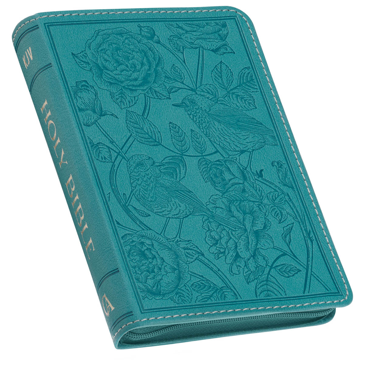 Teal Compact King James Version Bible with Zipper Closure