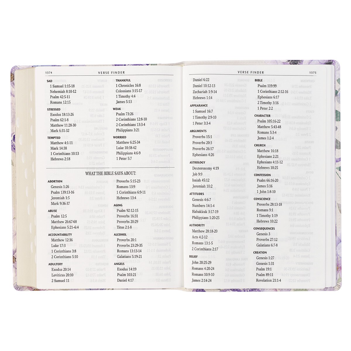 Lavender Floral Giant Print Full-size KJV with Thumb Index