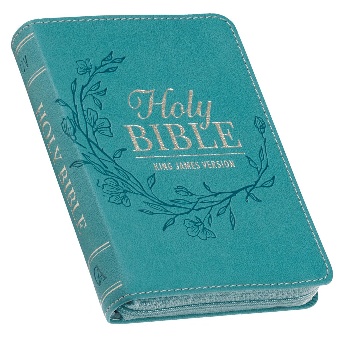 Aqua Teal KJV Pocket Bible with Zipper Closure