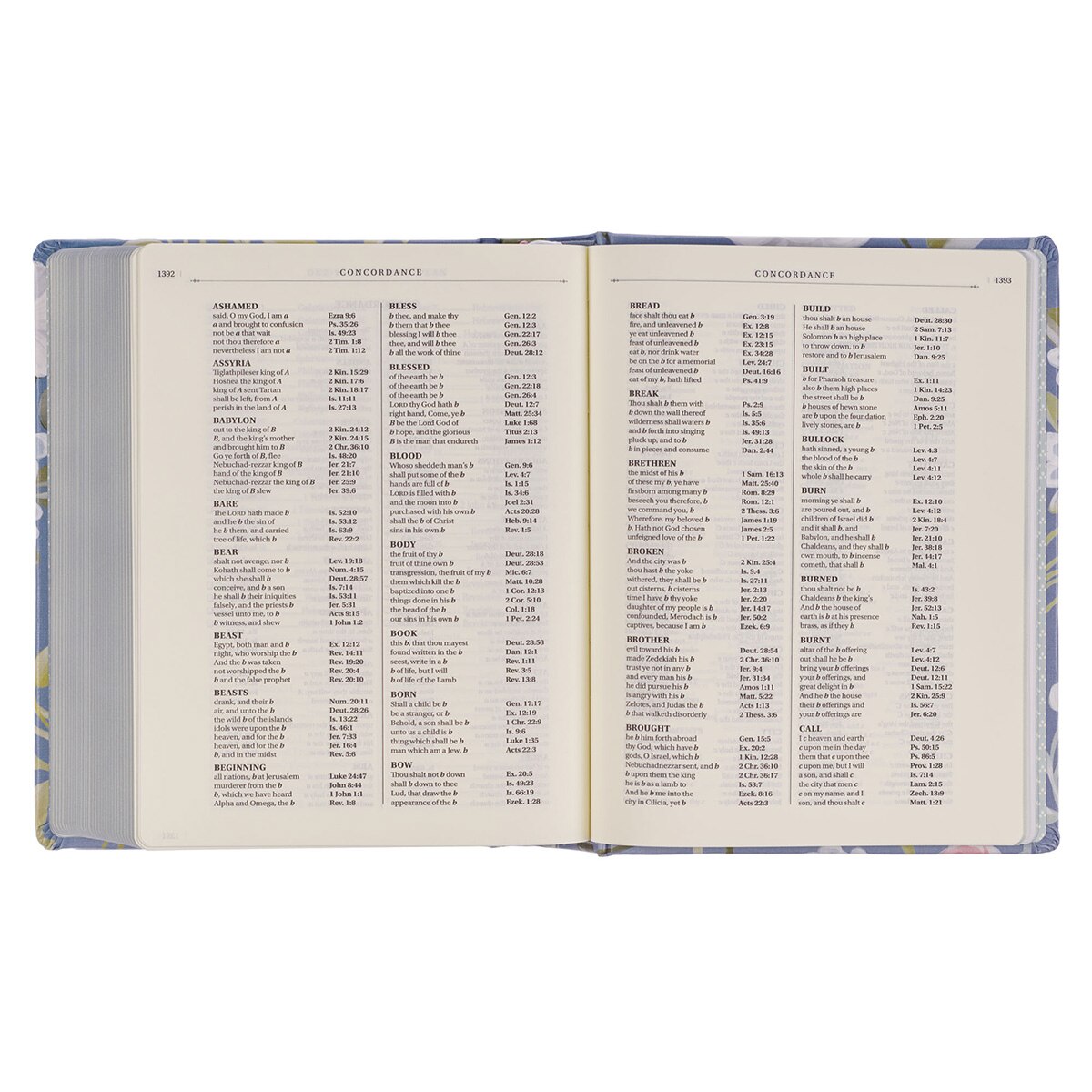 Blue Floral Hardcover King James Note-taking Bible