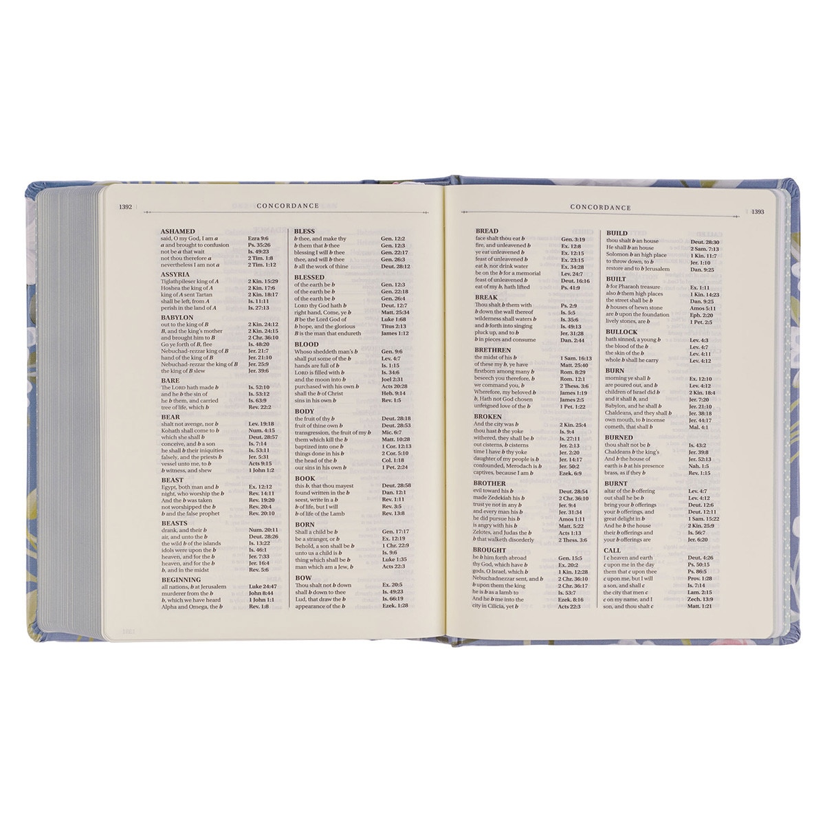 James Note Blue Floral Hardcover King James Note-taking Bible