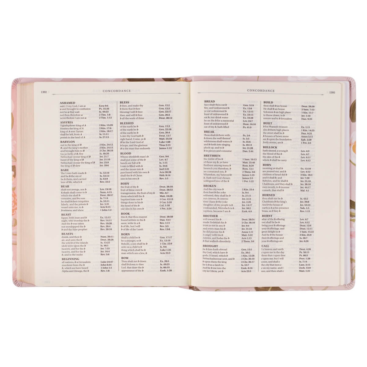 Peach Floral King James Version Note-taking Bible