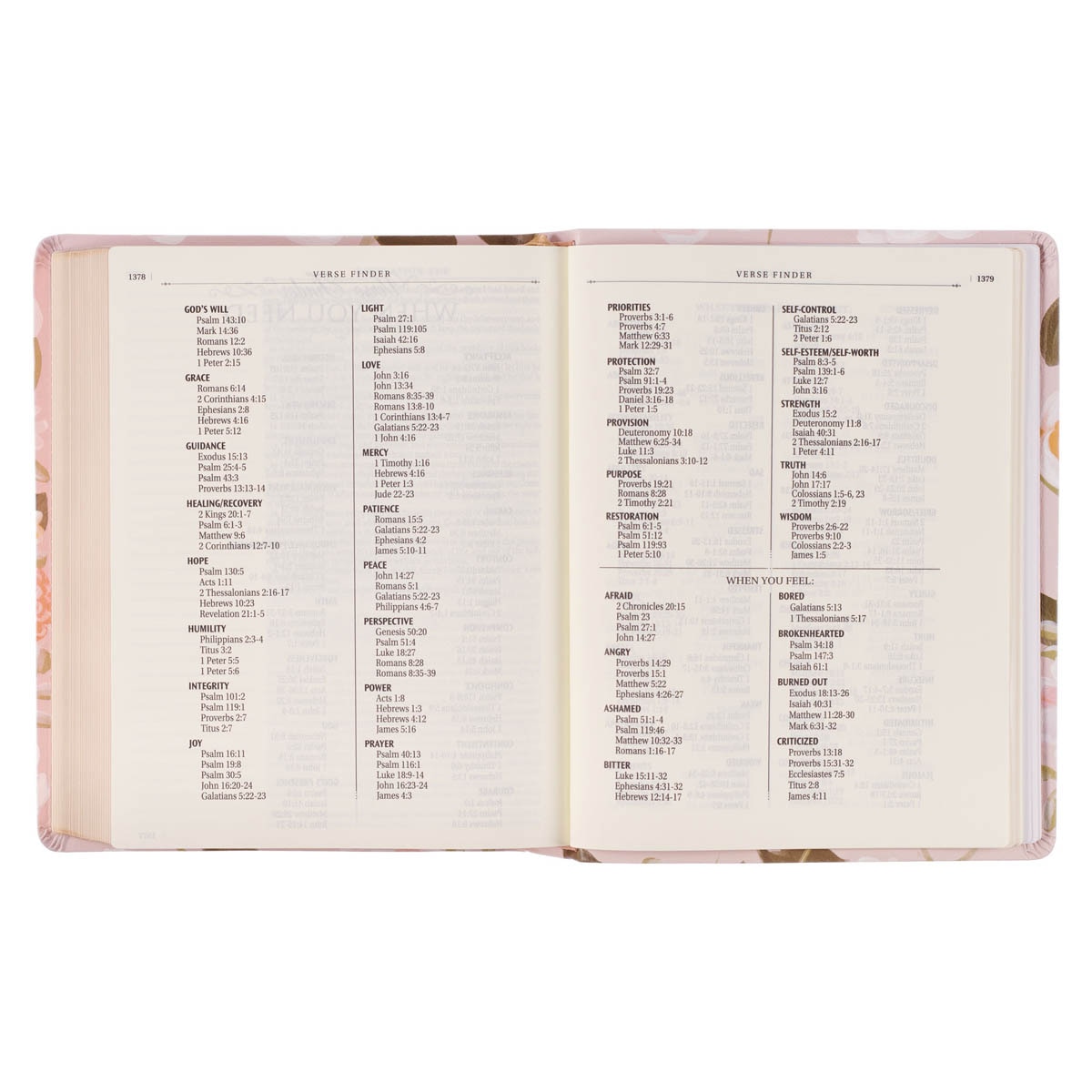 Peach Floral King James Version Note-taking Bible