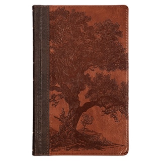 Rooted Brown Faux Leather Hardcover Standard-size Giant Print King James Version Bible with Thumb Index