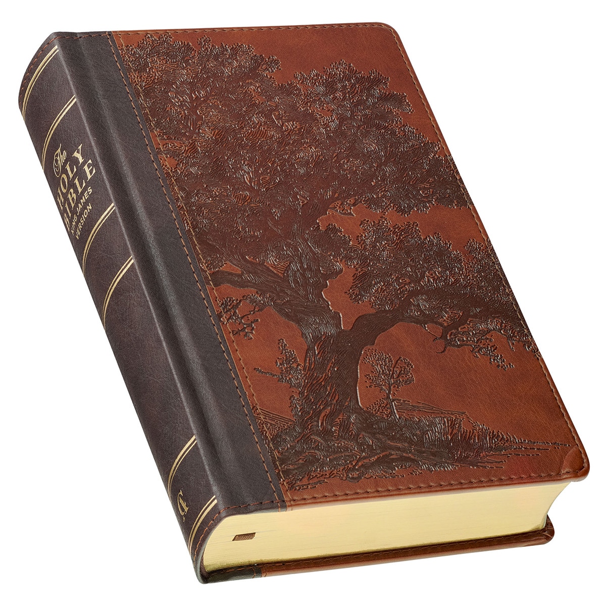 Rooted Brown Hardcover Standard-size Giant Print KJV Bible