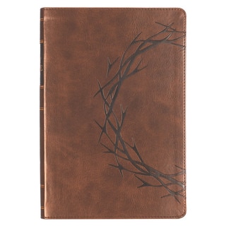 Brown Crown of Thorns Giant Print Full-size King James Version Bible with Thumb Index