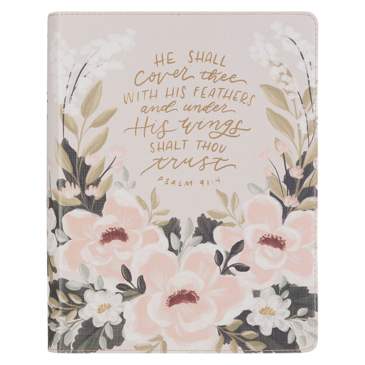 普11 革命聖地図第1版(未使用10枚、使用済み2枚、12種完) Cream Floral Faux Leather KJV Note-taking Bible - Psalm 91:4
