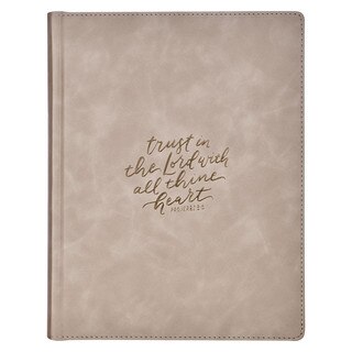 Trust Taupe Faux Leather Large Print King James Version Note-taking Bible - Proverbs 3:5