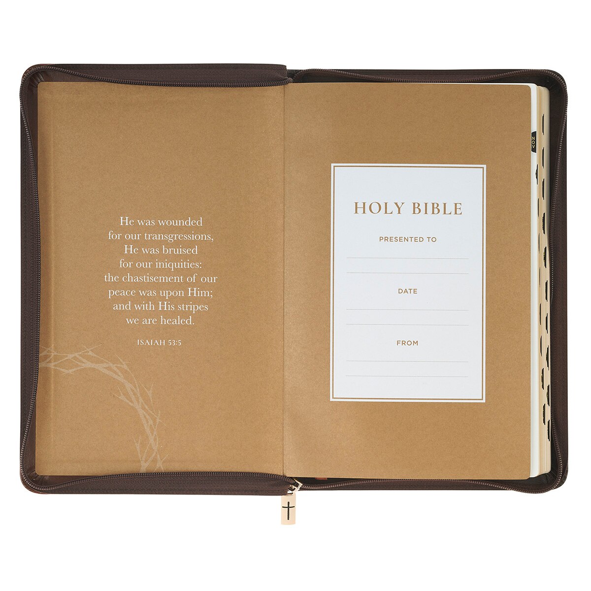 Crown of Thorns Brown King James Version Deluxe Gift Bible