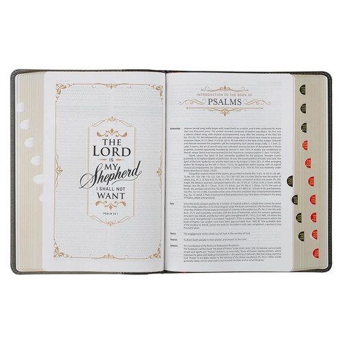 Black and Gray King James Study Bible with Thumb Index