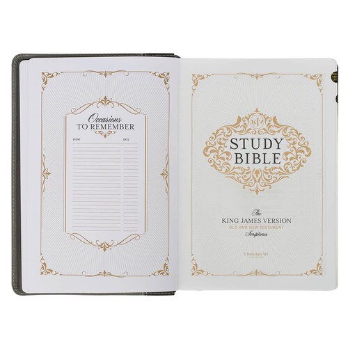 Black and Gray King James Study Bible with Thumb Index
