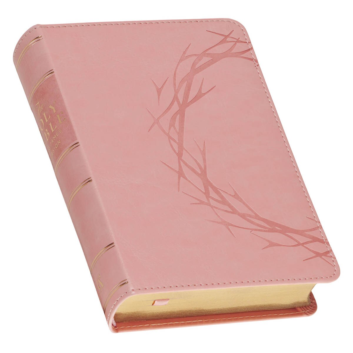 Pink Crown of Thorns Large Print Compact King James Bible