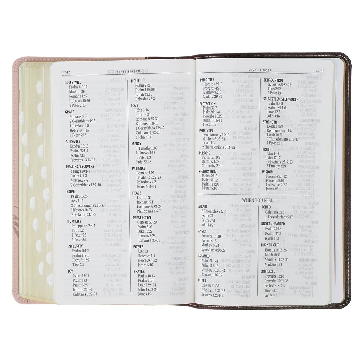 Espresso and Pink King James Version Bible with Thumb Index