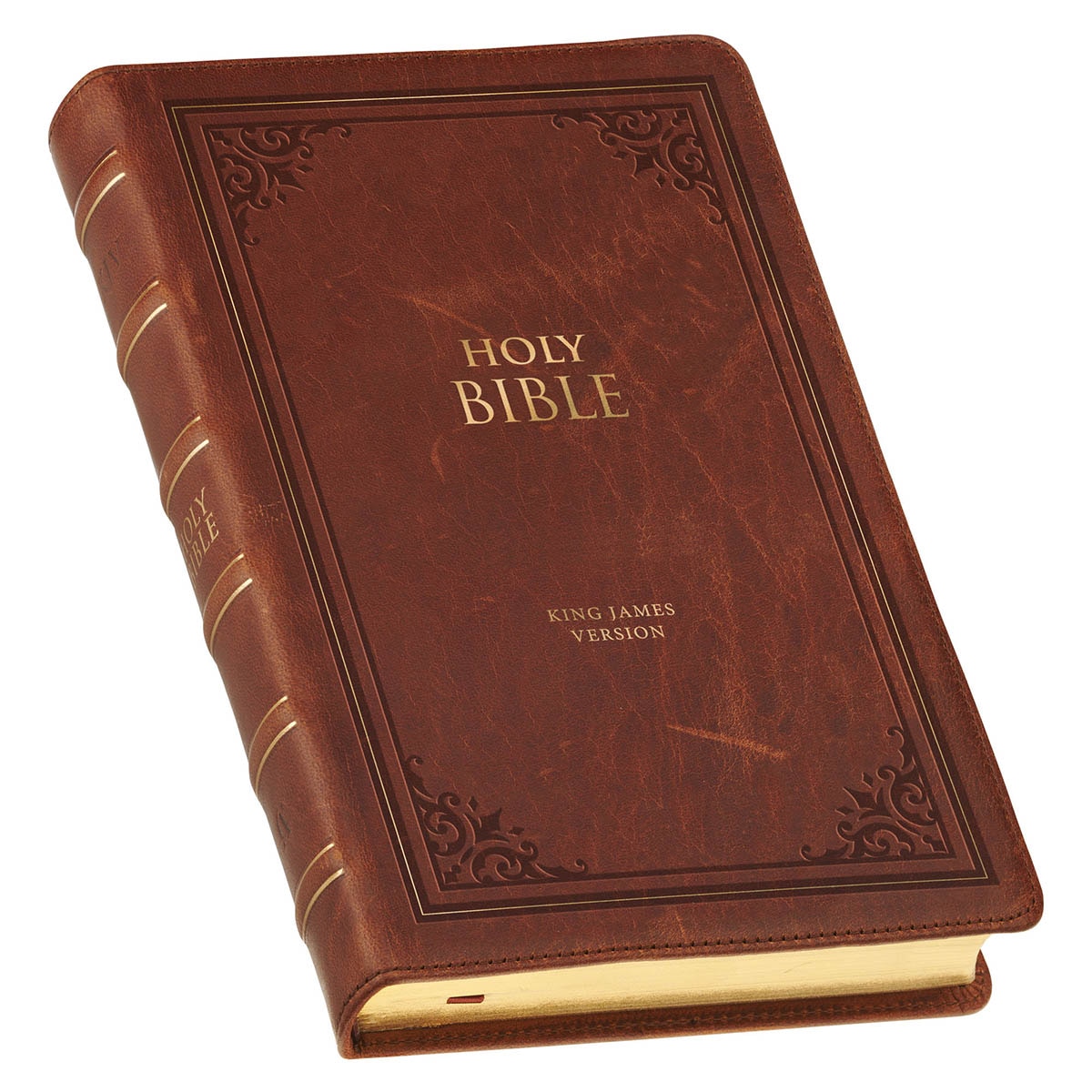 Black Faux Leather King James Version Deluxe Gift Bible with Thumb