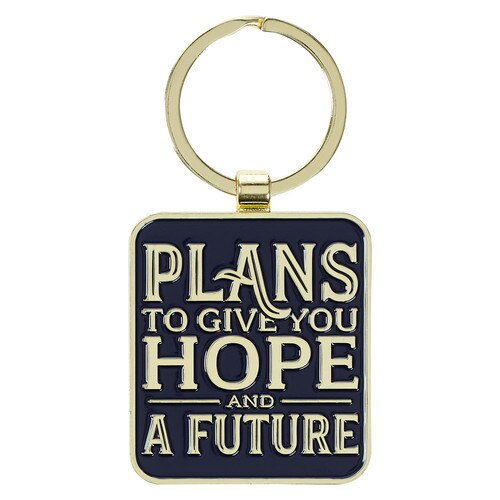 I Know the Plans Silver Metal Key Ring in Gift Tin - Jeremiah 29:11