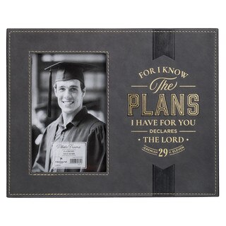 The Plans Charcoal Faux Leather Graduation Photo Frame - Jeremiah 29:11