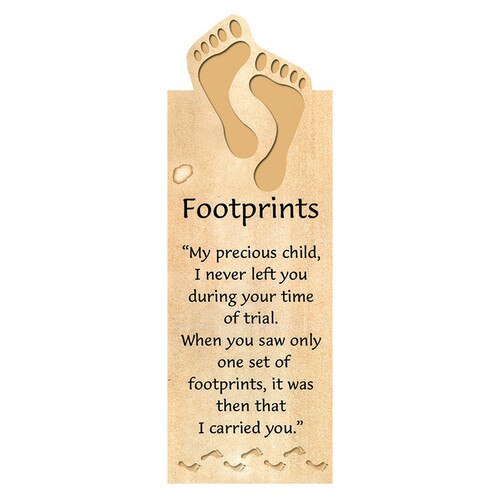 Footprints Tan Magnetic Bookmark