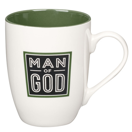 Man of God Cactus Green Ceramic Coffee Mug - 1 Timothy 6:11