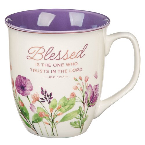 Christian Art Gifts Ceramic Large Coffee & Tea Mug for Men & Women: Blessed  is the One Who Trusts - Jeremiah 17:7 Inspirational Bible Verse w/Golden  Accents & Sturdy Handle, Navy Blue