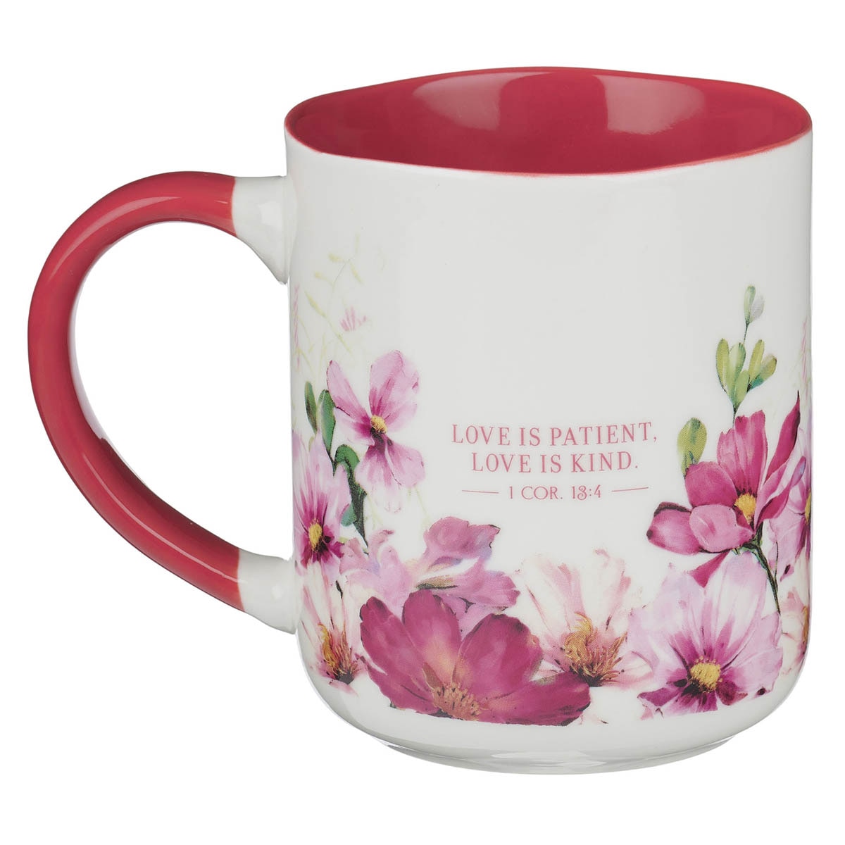 Love Pink Hummingbird Ceramic Coffee Mug 1 Cor 13:4