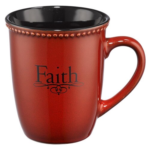 Rustic Paprika Faith Stoneware Coffee Mug - 1 Peter 1:21
