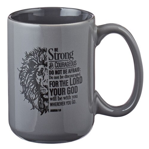 Be Strong & Courageous Black Metal Key Ring in Gift Tin - Joshua 1:9