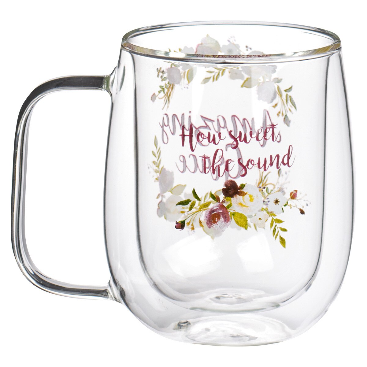Amazing Grace Doublewalled Glass Coffee Mug