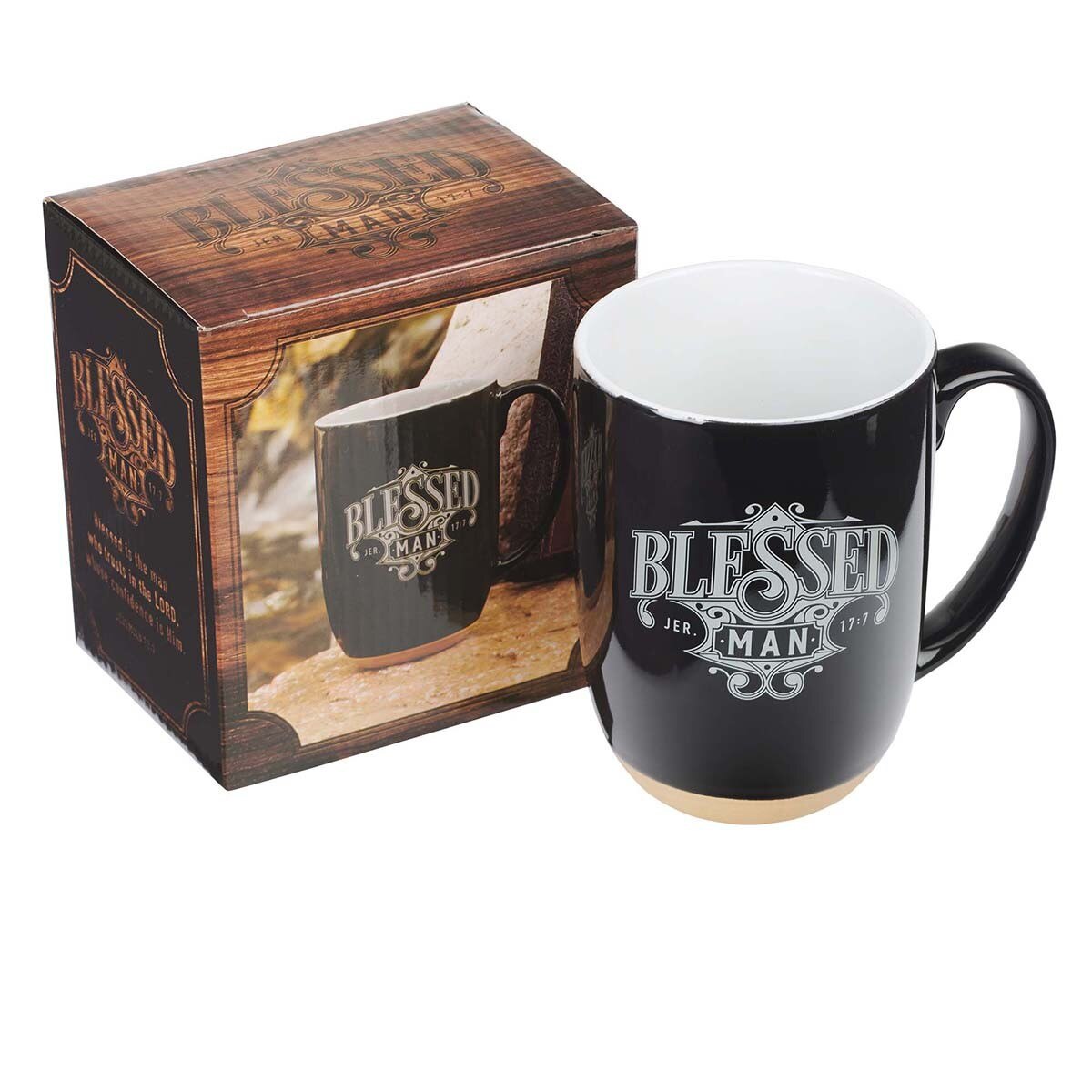 Blessed Man Ceramic Coffee Mug, 15 Ounces, Mardel