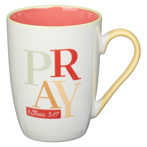 Pray Continually Orange Ceramic Mug - 1 Thessalonians 5:17