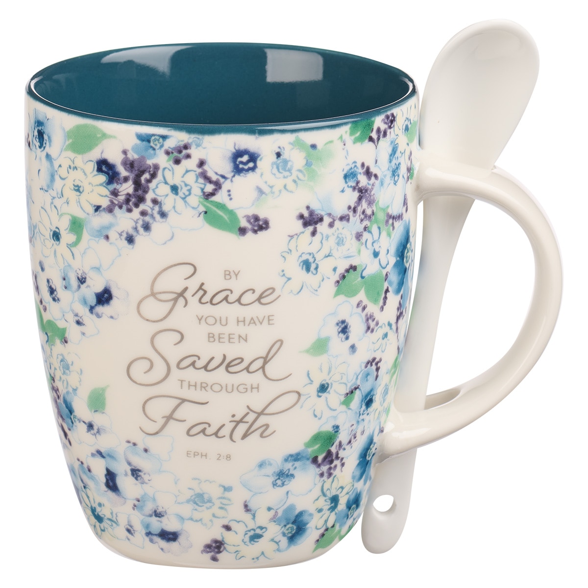Be Joyful in Hope Lilac Lidded Ceramic Coffee Mug - Romans 12:12