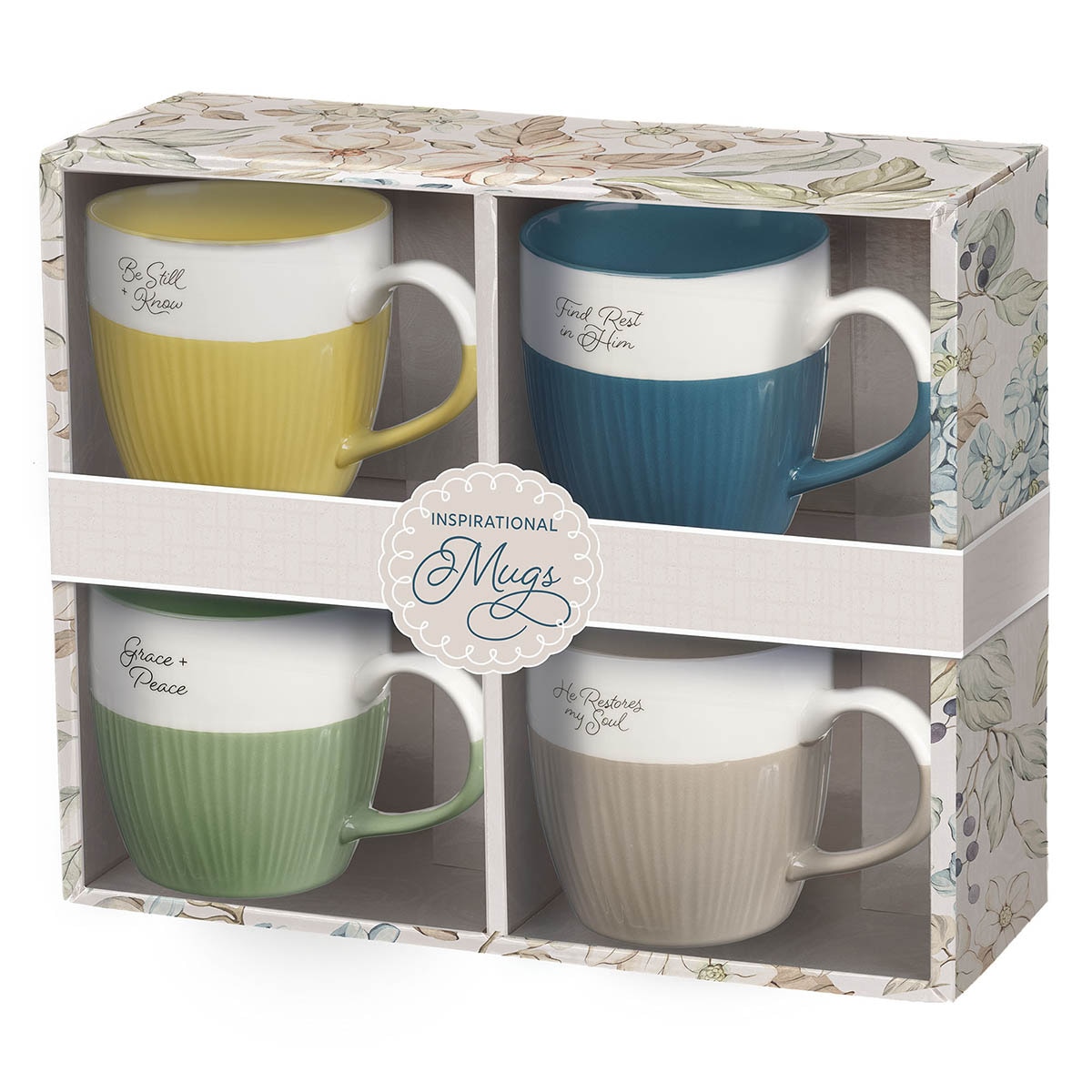 Rejoice Collection Four Piece Ceramic Coffee Mug Set